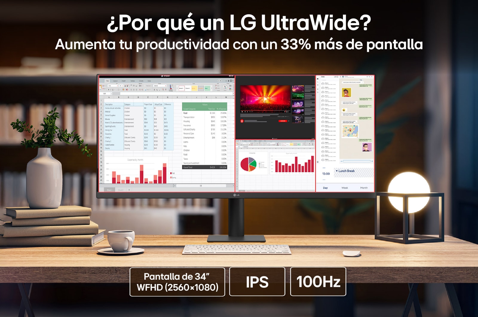Monitor LG UltraWide 34" WFHD 100Hz